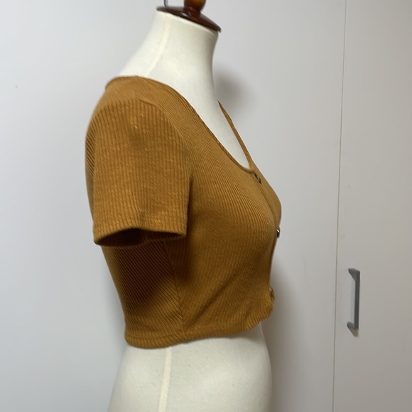 Brown Ribbed Crop Top * Popular 21 * Size Small‎ - Picture 4 of 13